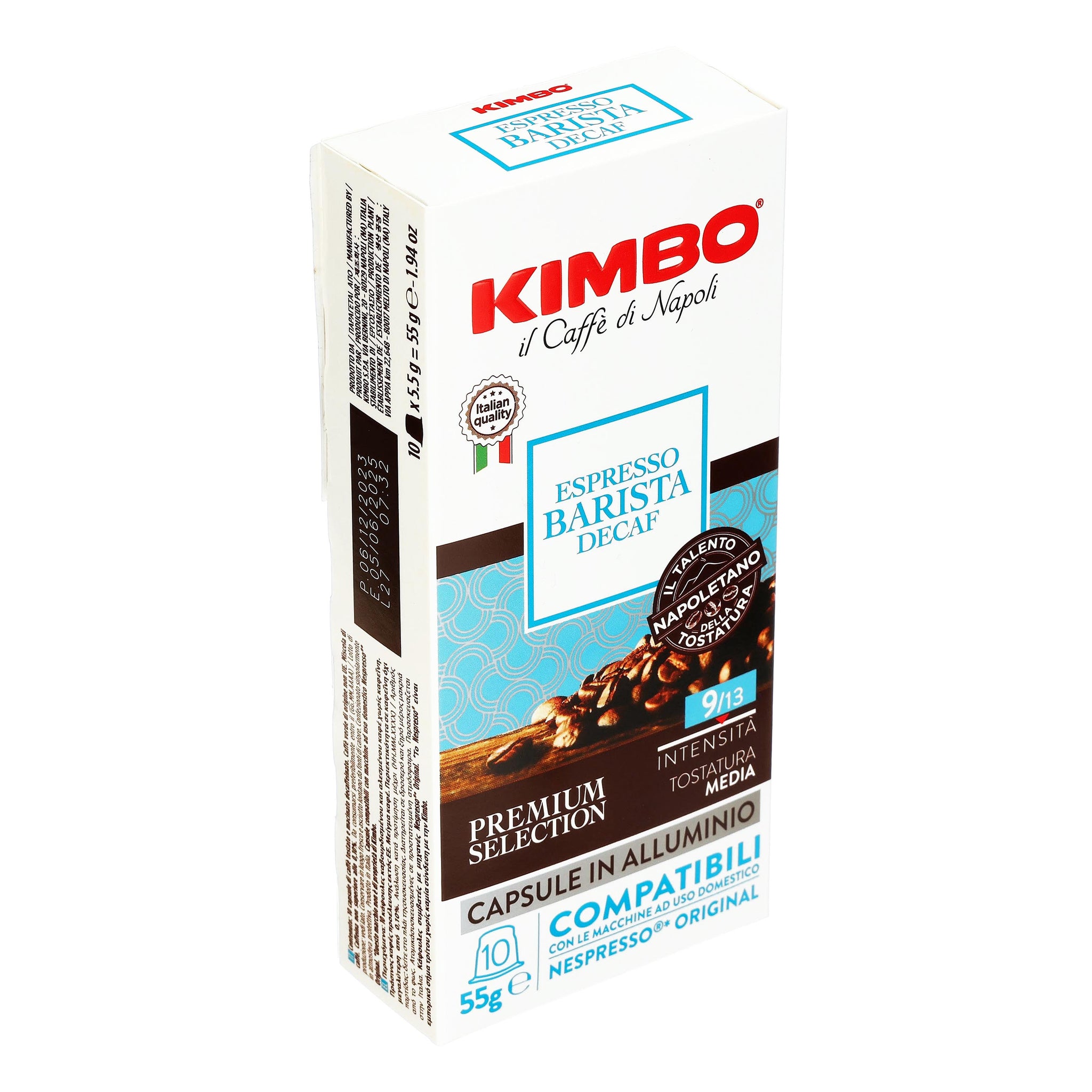 Cafe Kimbo Descafeinado Paquete con 10 Capsulas Nespresso 55 g