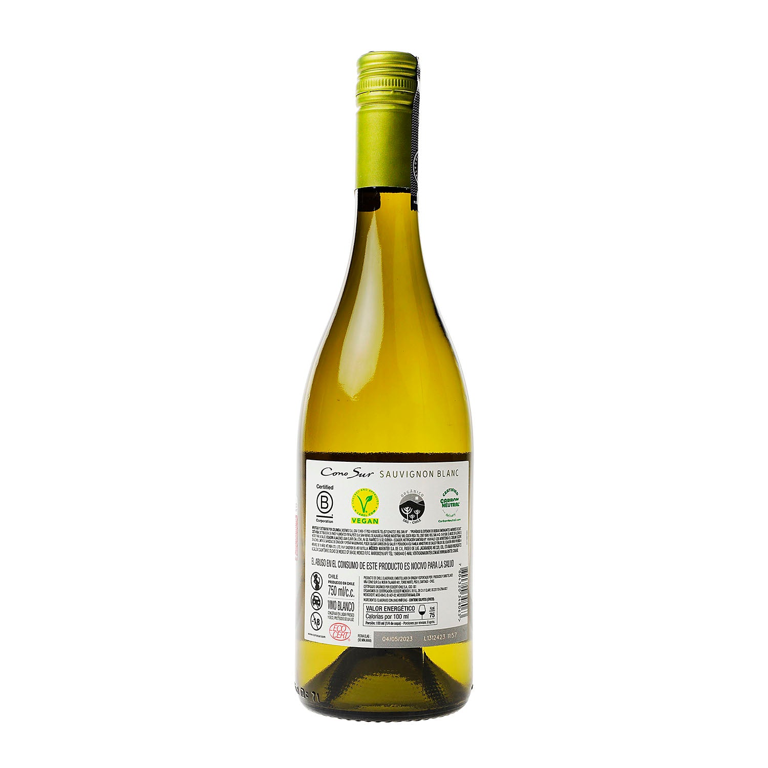 Vino Blanco Cono Sur Organico Sauvignon Blance de 750 ml