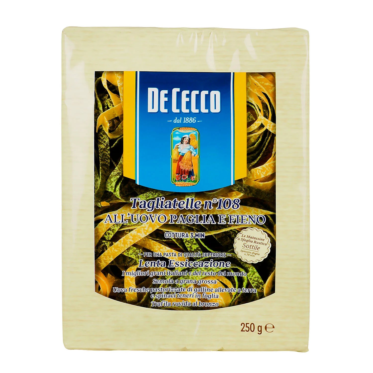 Pasta - De Cecco Tagliatelle Paglia e Fieno Con Huevo y Espina - 250 gr