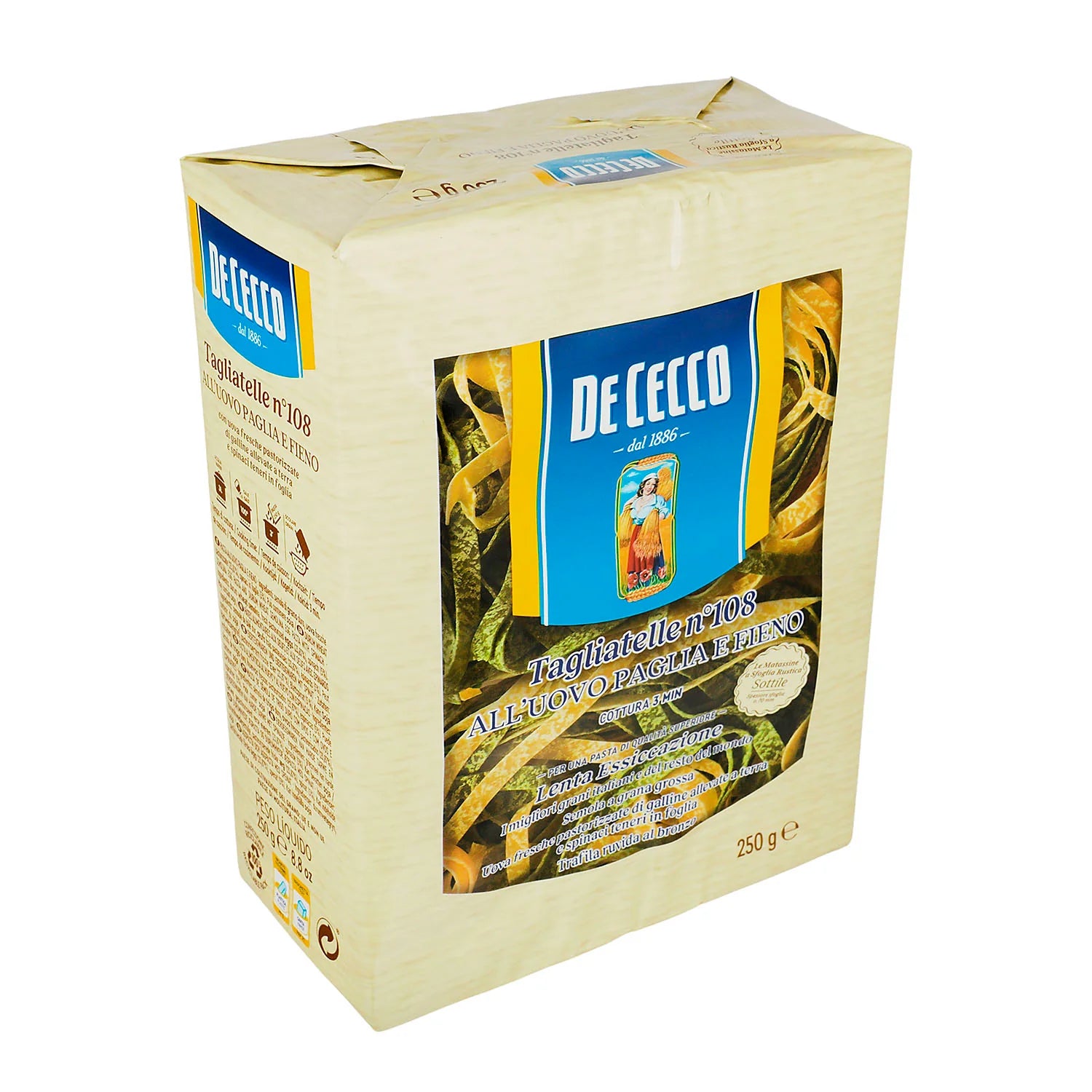Pasta - De Cecco Tagliatelle Paglia e Fieno Con Huevo y Espina - 250 gr