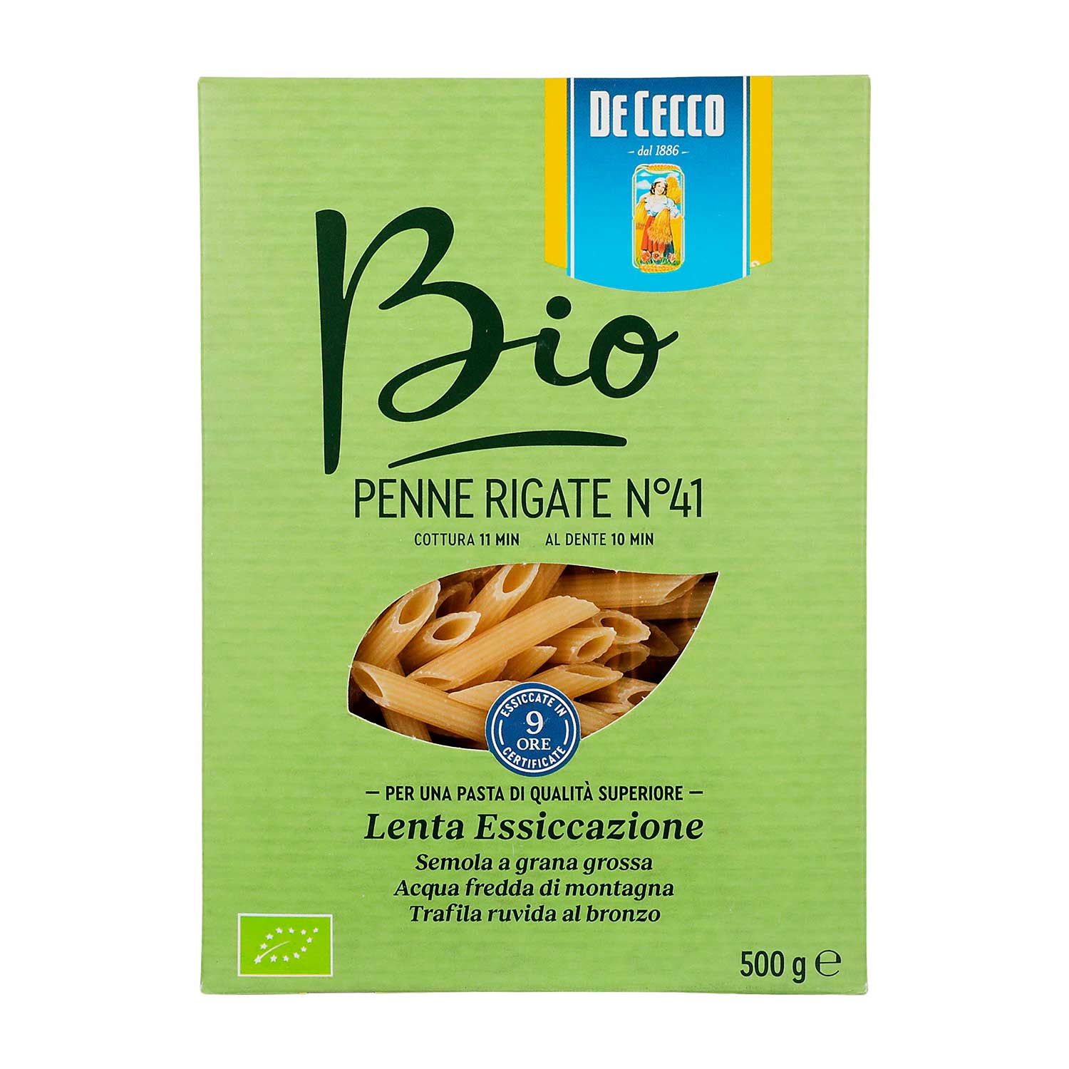 De Cecco - Pasta Bio  Penne Rigate  de Sémola - 500 g