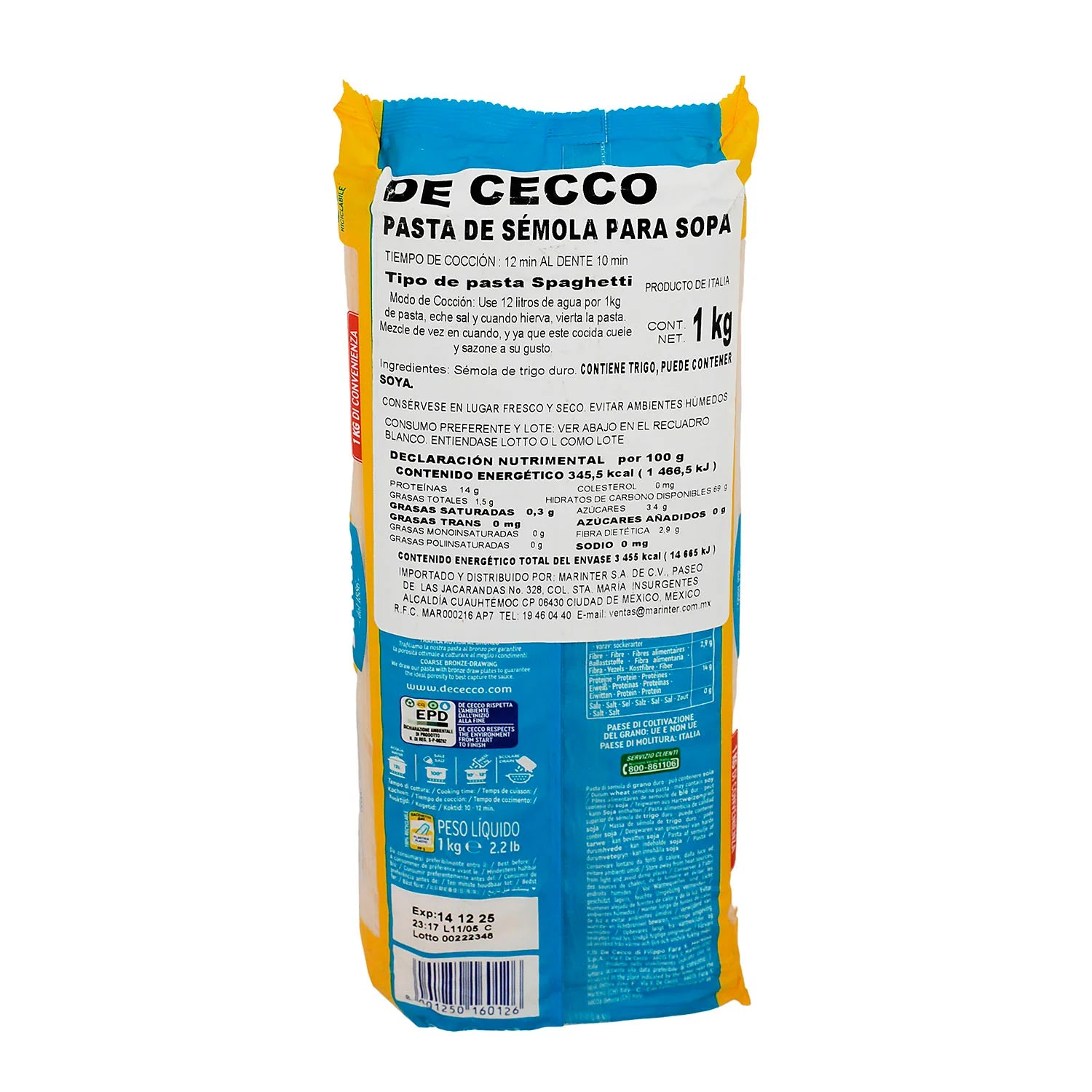 Pasta - De Cecco Spaghetti De Sémola - 1000 g