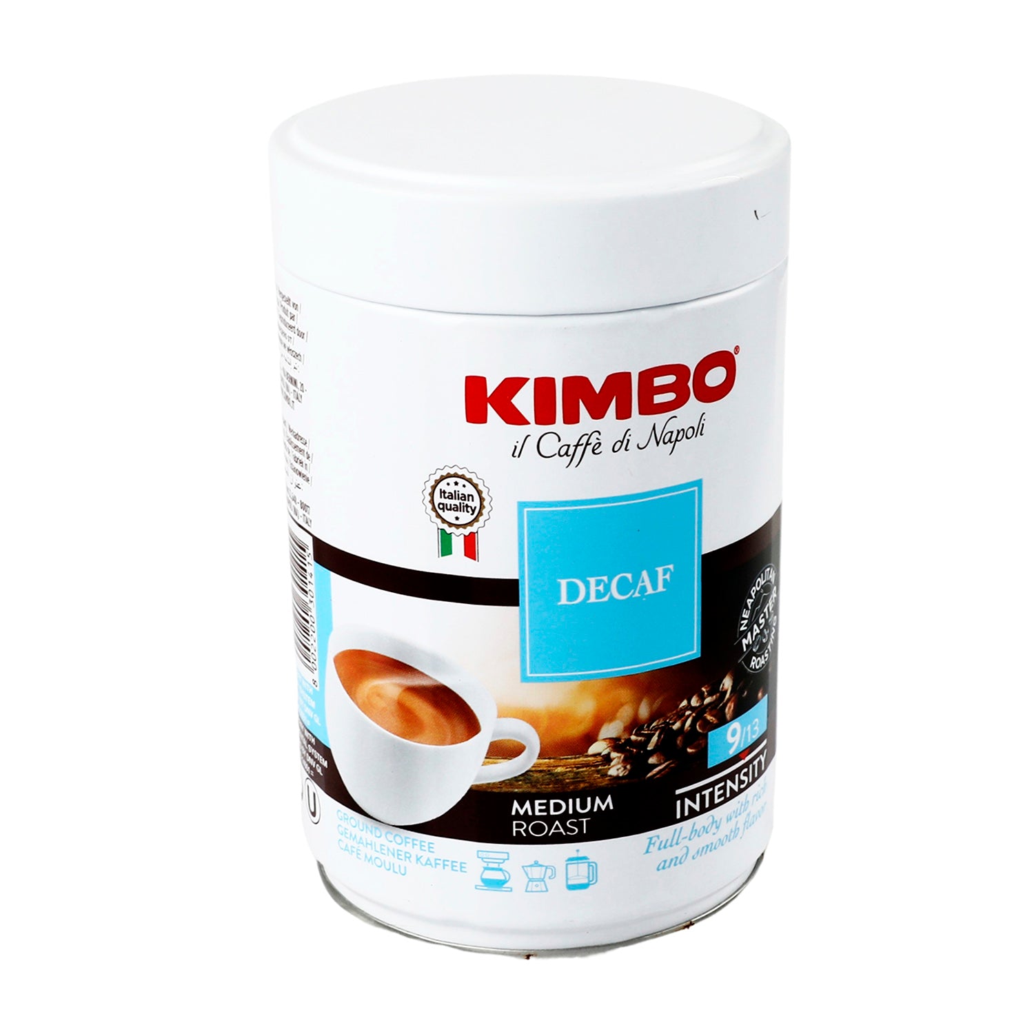 Cafe Kimbo Tostado y Molido Descafeinado Lata de 250 g