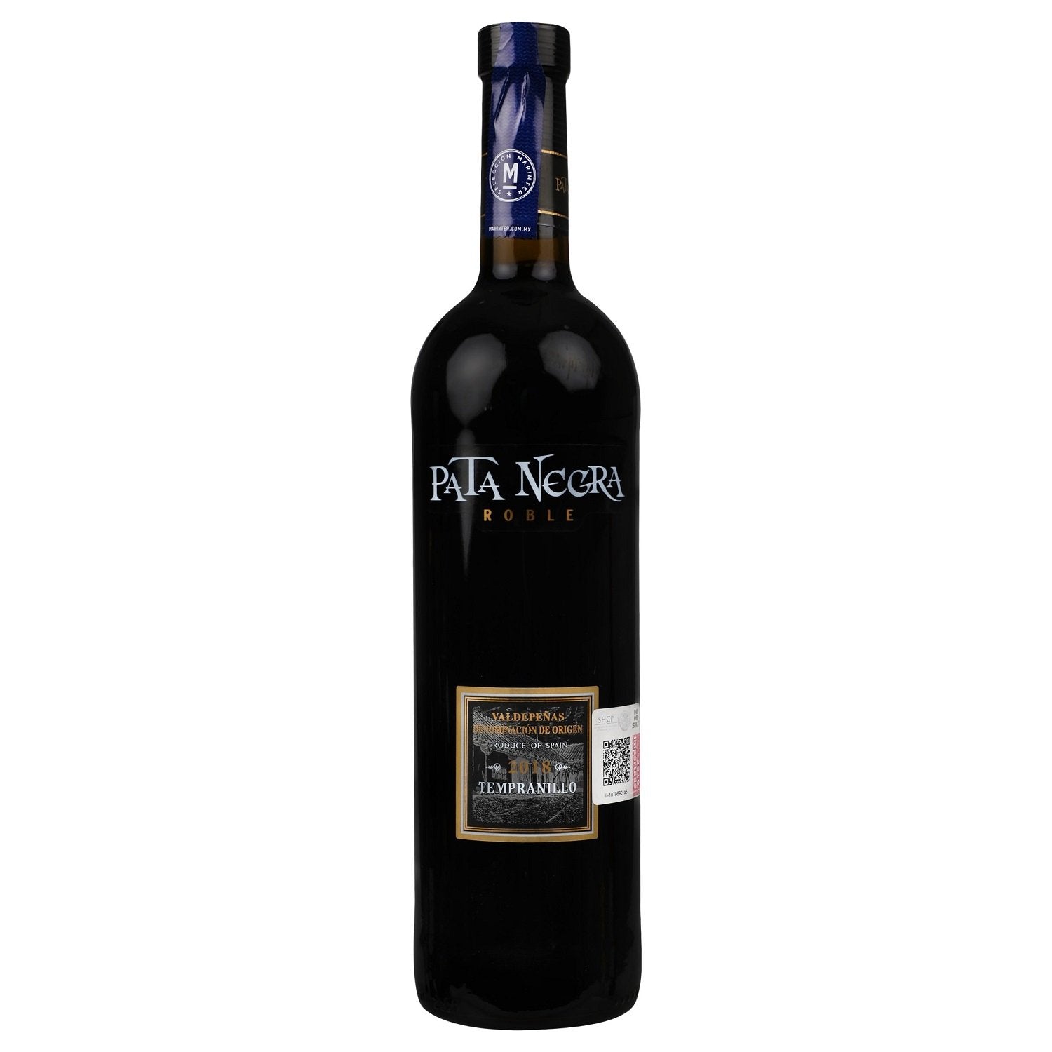 Vino Tinto Pata Negra Valdepeñas Roble de 750 ml