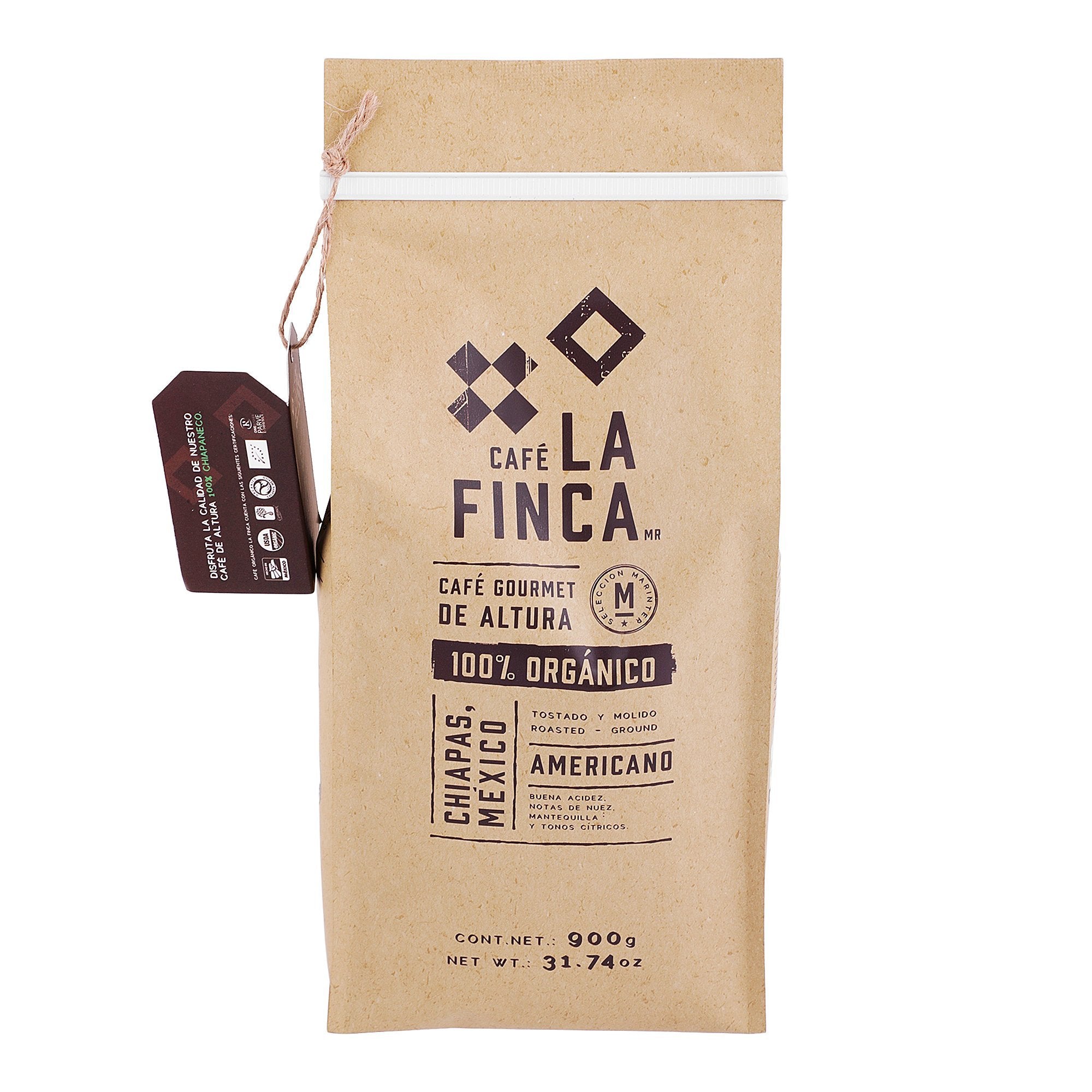 Café - La Finca Americano Orgánico Tostado Molido - 900 g